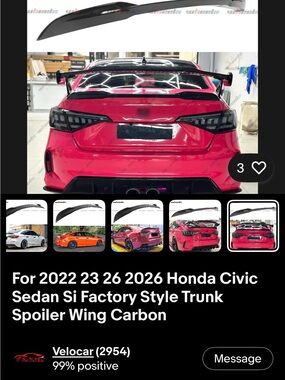 Carbon Fiber Trunk Spoiler on Hot Pink Sedan